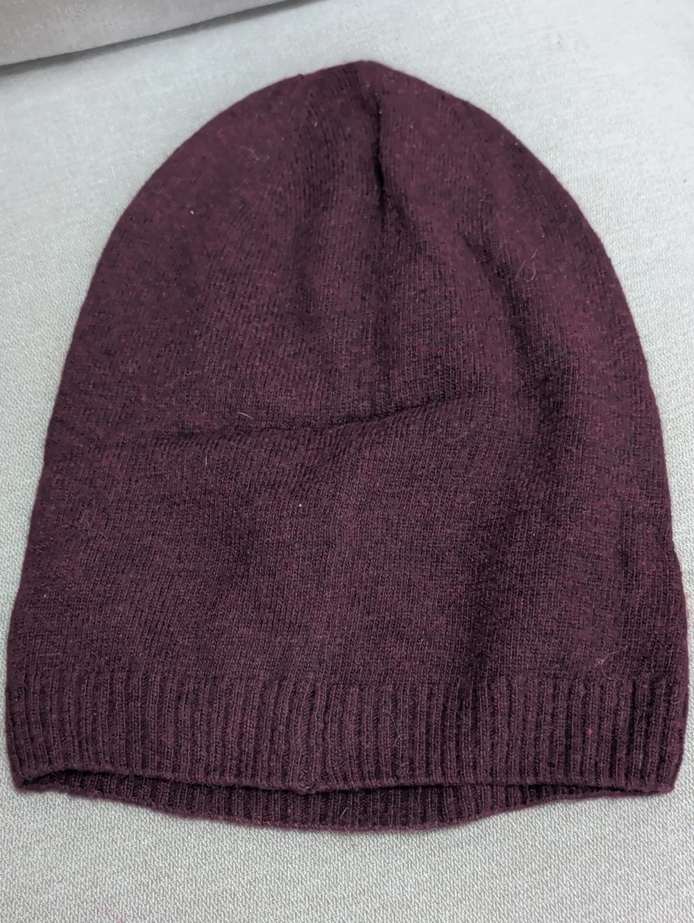 True Religion Maroon Knit Slouch Beanie